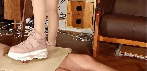  Cock torture slave with cute pink boots pt2 HD